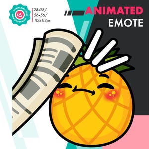 Animated Pineapple Bonk Emote, Cute Fruit Newspaper Emote For Twitch, Youtube, Discord, Kick Streamers