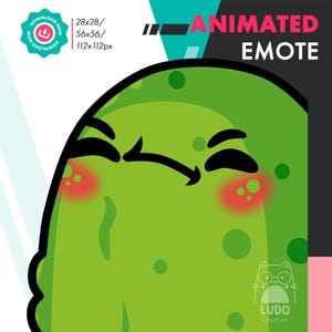 Animated Pickle No Emote, Cute Cucumber Angry Emote For Twitch, Youtube, Discord, Kick Streamers