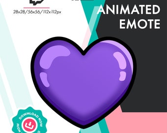 Animated Heart Emote, Cute Bouncing Heart Emote For Twitch Youtube Discord Streamers
