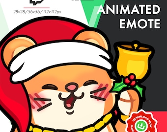 Animated Emotes, Christmas Hamster Emote For Twitch Youtube Discord Streamers