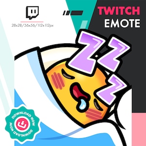 Twitch Egg Emote | Cute Boiled Egg Sleep Emote for Twitch Youtube Discord Streamers