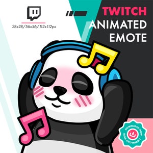 Gestos animados, lindo gesto Panda Jam para Twitch Youtube Discord Streamers