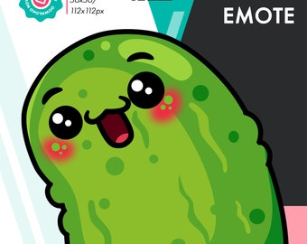 Animated Bobble Emote, Cute Pickle Wiggle Emote For Twitch Youtube Discord Kick Streamers