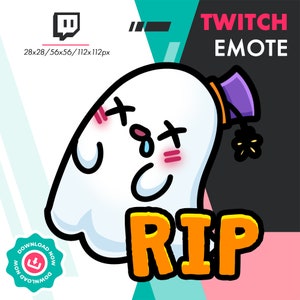 Twitch Spooky Ghost Emote | Cute Ghost Rip Emote for Twitch Youtube Discord Streamers