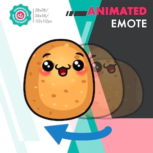 Geanimeerde draai-emote, schattige aardappelrotatie-emote voor Twitch Youtube Discord Kick-streamers