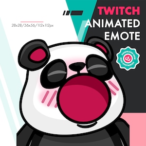 Geanimeerde Panda-emote | Leuke Panda Pop-emote voor Twitch Youtube Discord-streamers