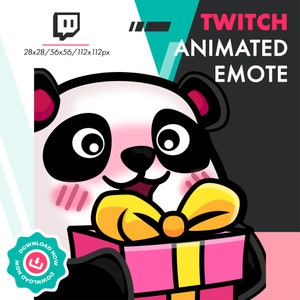 Gesto de panda animado / Gesto de regalo de panda lindo para Twitch Youtube Discord Streamers