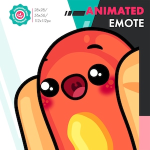 Animated Hotdog OMG Emote, Cute Sausage Emote For Twitch Youtube Discord Kick Streamers