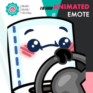 Emote animata della carta igienica, emote animata del fazzoletto di carta per gli streamer di Twitch