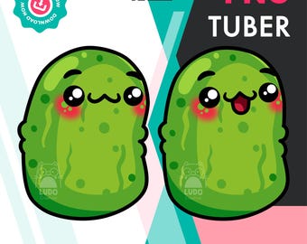 PNGTuber Pickle, Cute Cucumber Vtuber For Twitch, Youtube, Discord, Kick Streamers