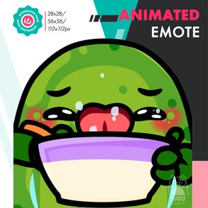 Animated Pickle Eating Emote, Cute Cucumber Nom Emote For Twitch Youtube Discord Kick Streamers