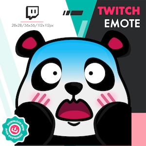 Twitch Panda Emote / Cute Shock Emote para suscriptores de Twitch / Youtube Discord Streamers