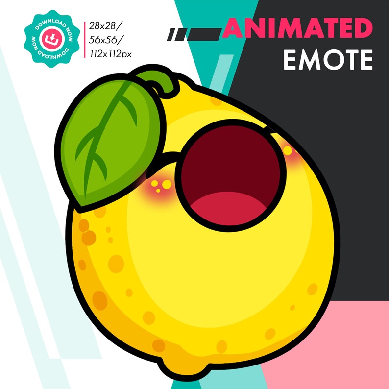 Lemon Sponge Animation Animated Lemon POP Emote, Cute Food Emote for Twitch Youtube Discord ...
