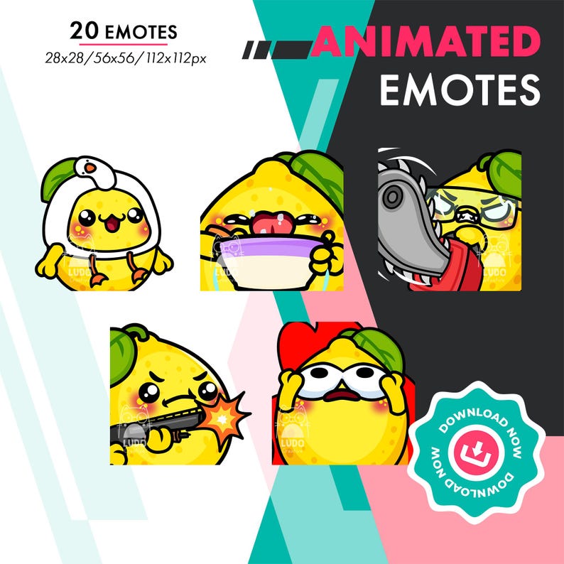 Lemon Emotes Mega Animated Lemon Emotes Pack 2, 20 Fruit Kiss, Leave, Fart GIF Set ...