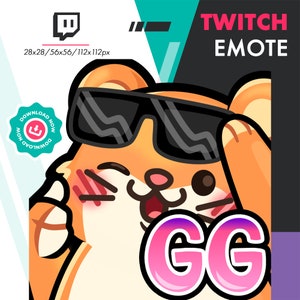 Twitch Hamster Emote | Cute Cartoon GG Mouse Emote for Twitch Youtube Discord Streamers
