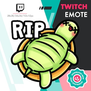 Twitch Turtle Emote | Cute Tortoise RIP Emote for Twitch Youtube Discord Streamers
