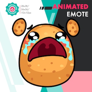 Animated Potato Emote, Animated Potato NO Emote For Twitch Streamers