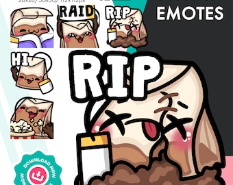 Twitch Tea Bag Emote Pack, Cute 5 Tea Cozy Blanket, Raid Emote Set for Streamers