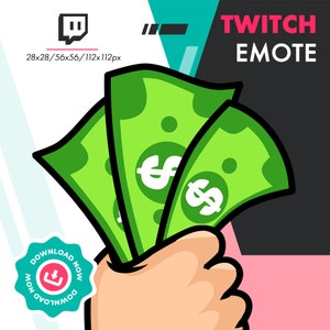 Twitch Money Emote | Cute Cartoon Donation Emote for Twitch Youtube Discord Streamers