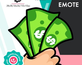 Twitch Money Emote | Cute Cartoon Donation Emote for Twitch Youtube Discord Streamers