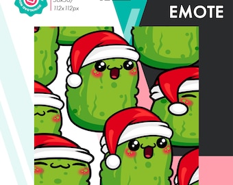 Animated Christmas Pickle Raid Emote, Cute Festive Gherkin Emote For Twitch Youtube Discord Kick Streamers