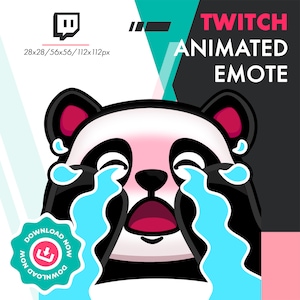 Animated Panda Emote | Cute Panda Cry Emote For Twitch Youtube Discord Streamers