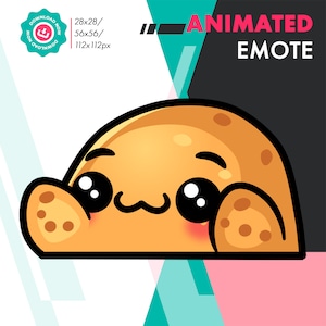 Könnte beinhalten: Animiertes Emoji eines niedlichen, orangefarbenen Cartoon-Charakters mit großen Augen und einem schüchternen Ausdruck. Der Charakter hat einen roten Teint auf den Wangen und hält seine Hände vor sein Gesicht.