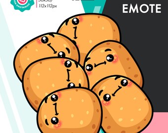 Animated Potato Fall Emote, Cute Potato Raid Emote For Twitch Youtube Discord Kick Streamers