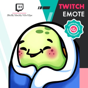 Twitch Turtle Emote | Cute Tortoise Cozy Blanket Emote for Twitch Youtube Discord Streamers