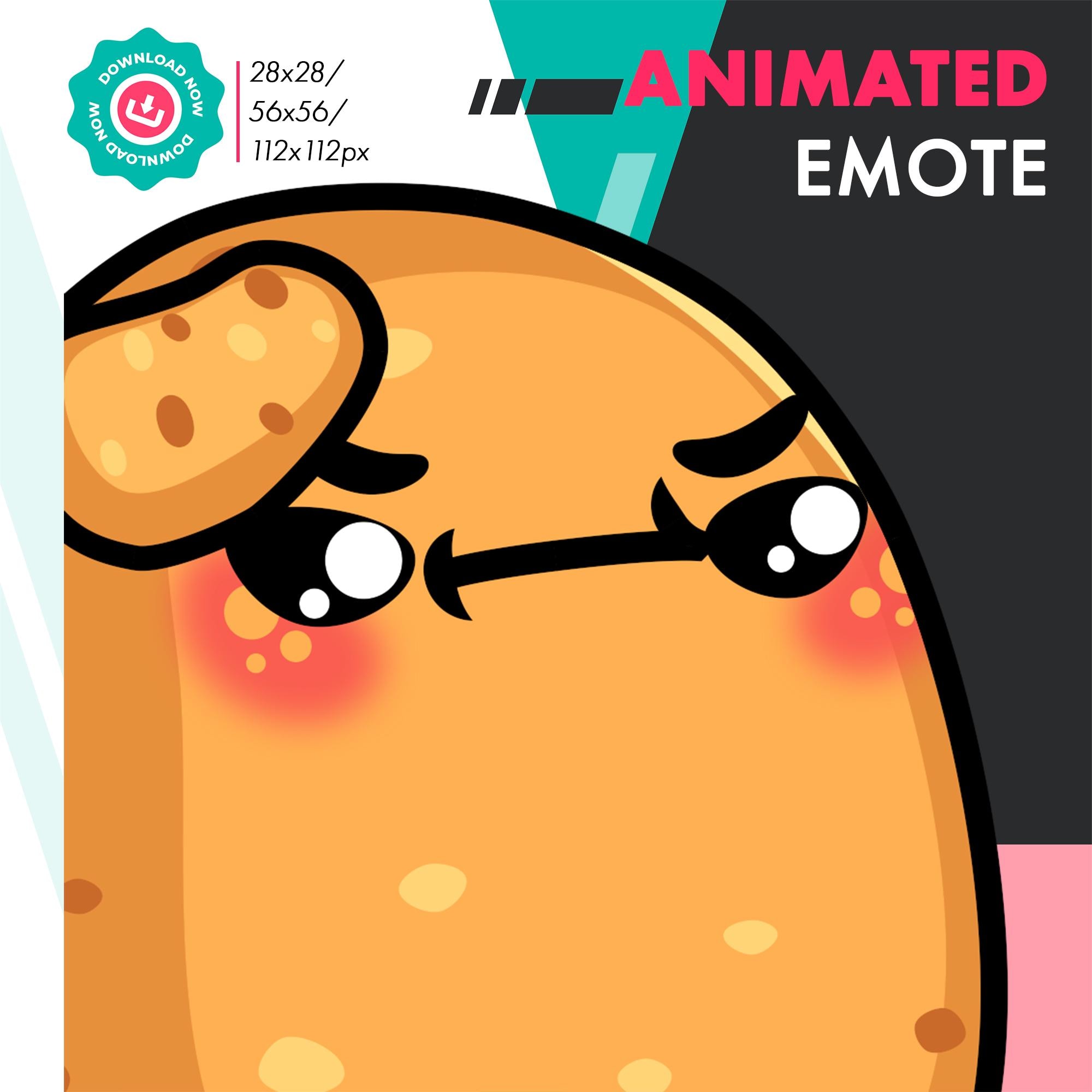 Animate Potato Salute Emote, Cute Soldier Potato Emote for Twitch