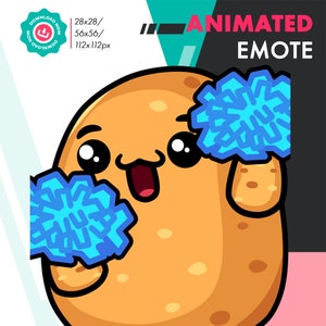 Animated Potato Emote, Cute Potato Cheer Emote For Twitch Streamers