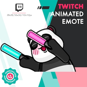Gestos animados, lindo gesto de alegría de panda para Twitch Youtube Discord Streamers