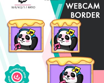 Toast-webcamrand, schattige brood- en boter-webcam-overlay voor Twitch-streamers