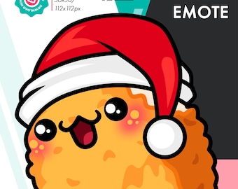 Animated Christmas Nugget Wiggle Emote, Cute Festive Fried Chicken Bobble Emote For Twitch Youtube Discord Kick Streamers