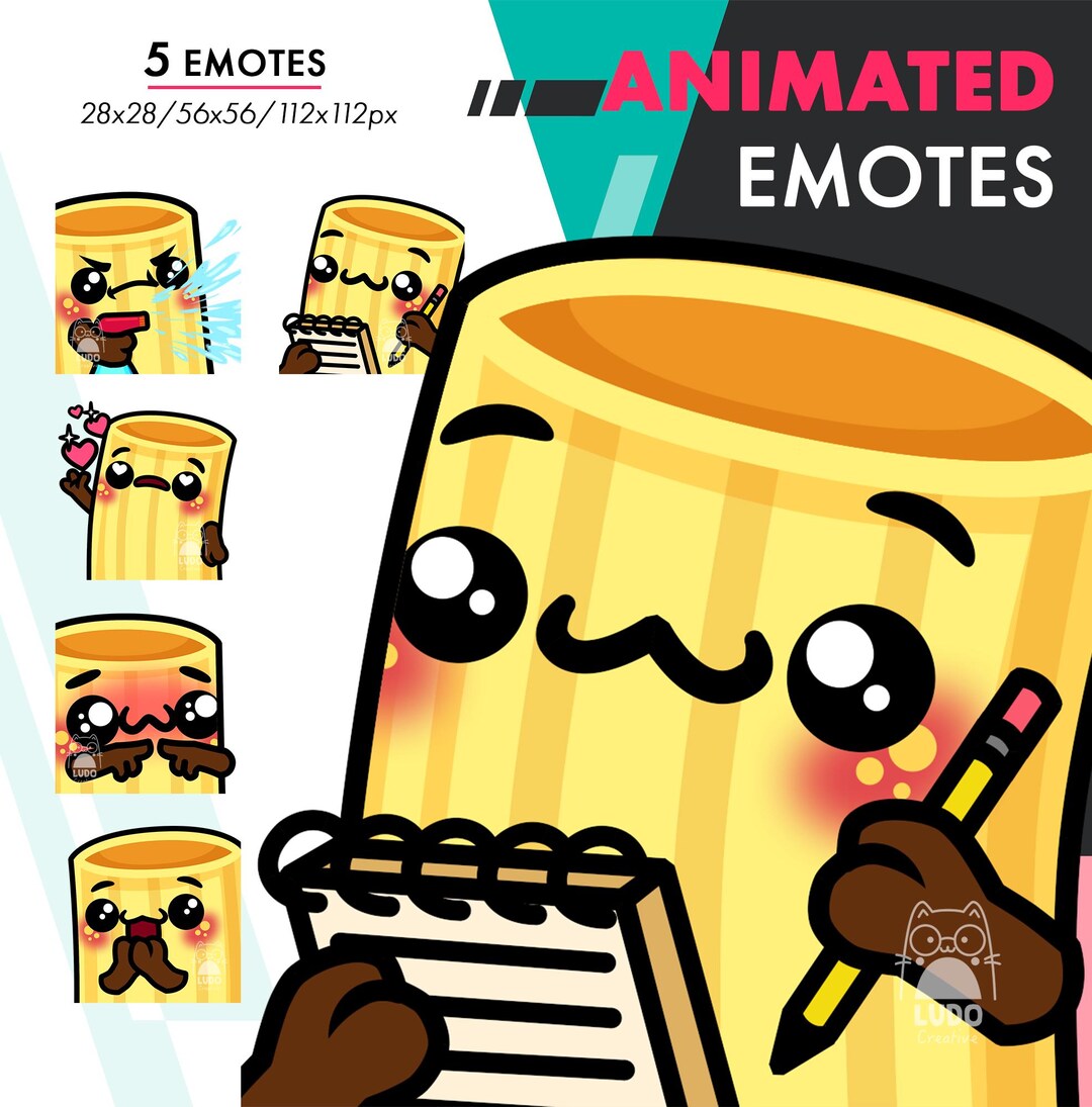 Animated Pasta Emotes Pack 3, 5 Rigatoni Love, Spray, Noted GIF Set for ...