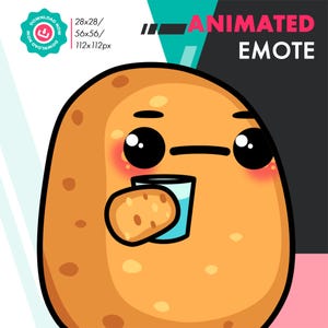 Animowana emotka ziemniaka HUH, słodka emotka zdezorientowanego ziemniaka dla streamerów na Twitchu, YouTube, Discordzie i Kick