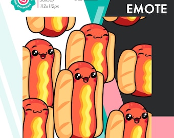 Animated Hotdog Raid Emote, Cute Sausage Emote For Twitch Youtube Discord Kick Streamers