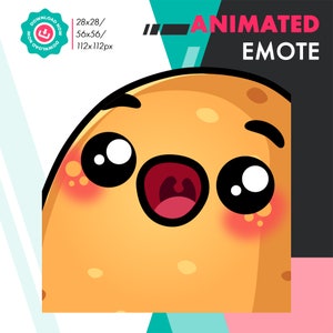 Animated Potato Emote, Cute Potato OMG Emote For Twitch Youtube Discord Kick Streamers