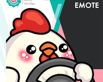 Animated Chicken Steer Emote, Animated Steering Wheel Emote For Twitch Streamers
