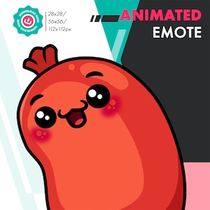 Geanimeerde bobble-emote, schattige worst wiggle-emote voor Twitch Youtube Discord kick-streamers