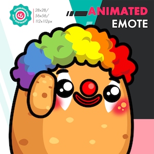Animated Potato Clown Emote, Cute Potato Dance Emote For Twitch Youtube Discord Kick Streamers