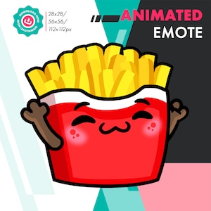 Animated French Fries Dance Emote, Cute Potato Chips Jam Emote For Twitch Youtube Discord Kick Streamers