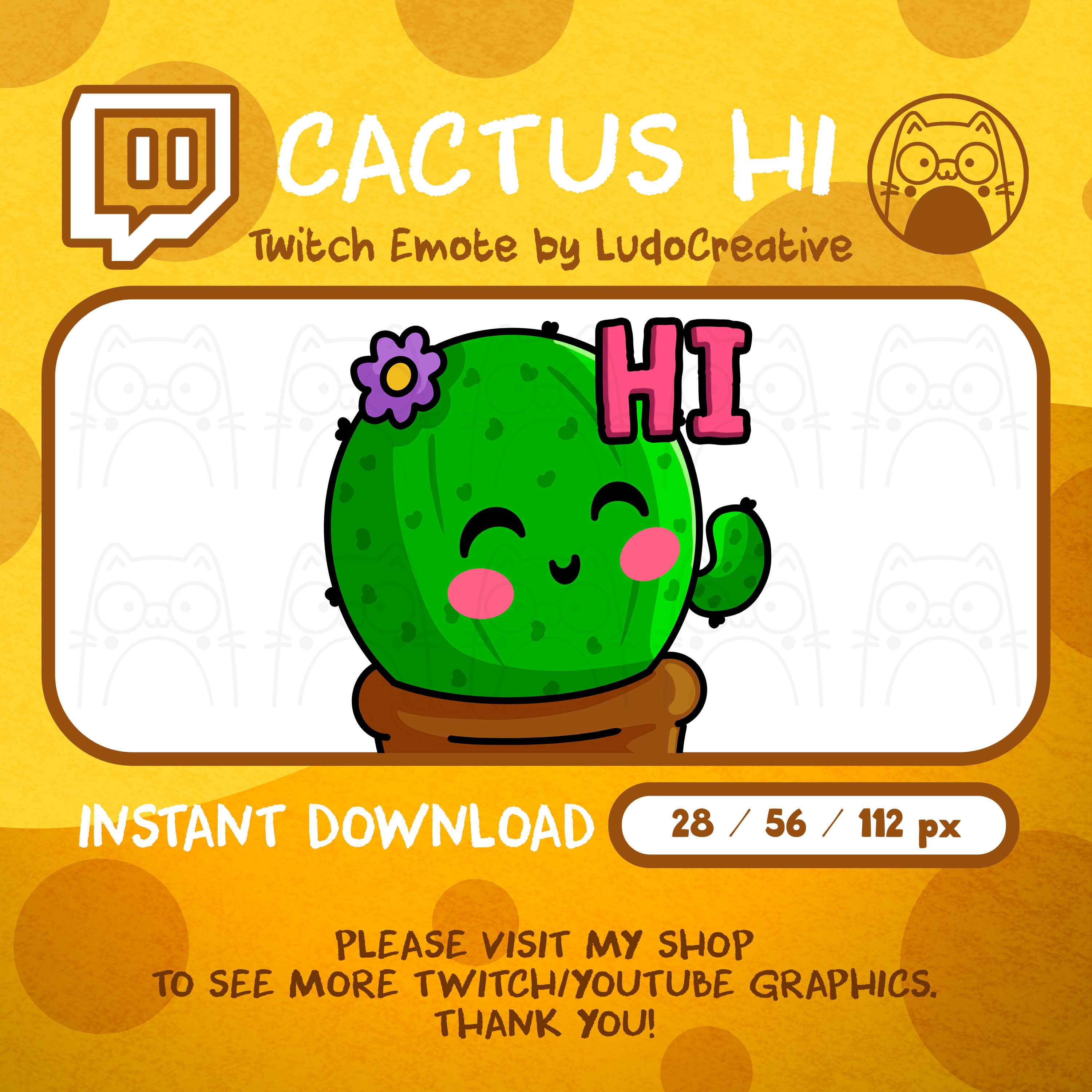 Twitch Cactus Emote Cute Cartoon Hi Emote for Twitch Youtube - Etsy Twitch Cactus Emote Cute Cartoon Hi Emote for Twitch Youtube - Etsy