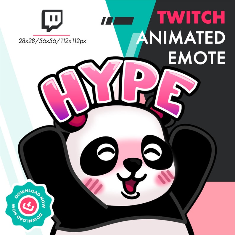 Animated Panda Emote | Cute Panda Hype Emote for Twitch Youtube Discord ...
