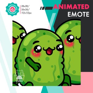 Animated Pickle Running Fast Emote, Cute Cucumber Rush Emote For Twitch Youtube Discord Kick Streamers