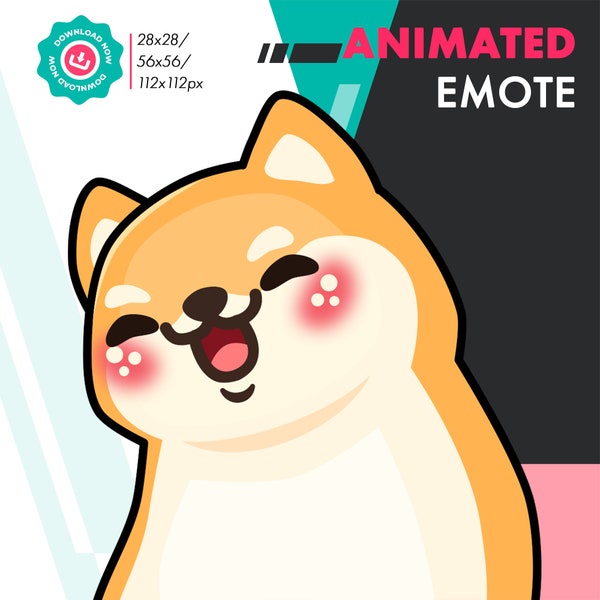 Animated Bobble Emote, Cute Shiba Inu Wiggle Emote For Twitch Youtube Discord Kick Streamers