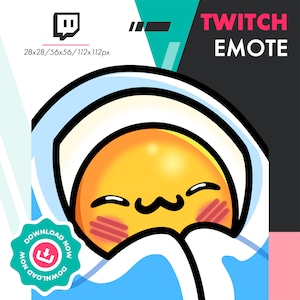 Twitch Egg Emote | Cute Boiled Egg Cozy Blanket Emote for Twitch Youtube Discord Streamers