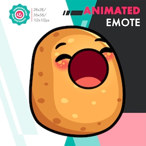 Animated Pop Emote, Cute Potato Pop Emote For Twitch Streamers