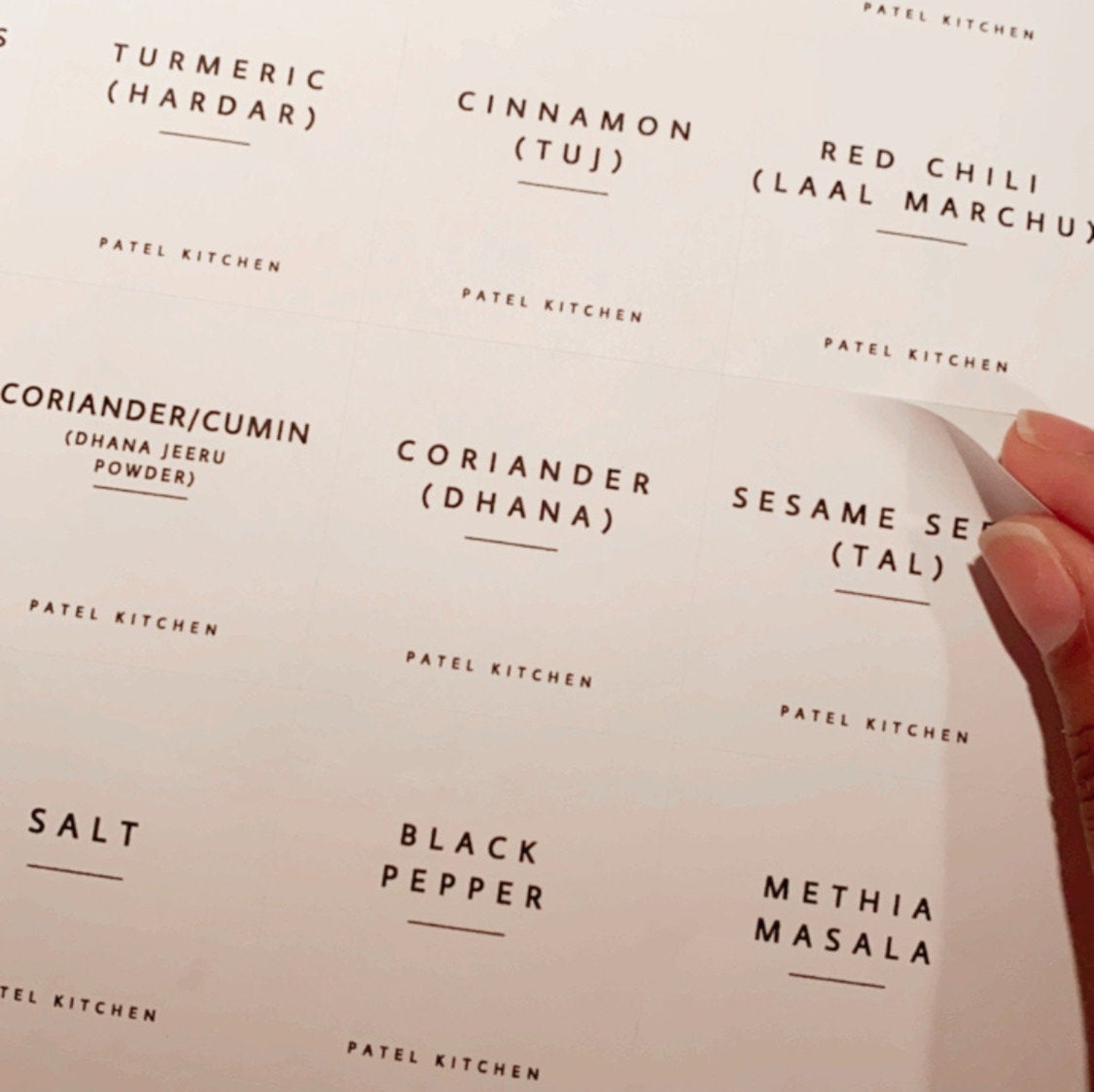 Indian Spice Labels for Kitchen Modern Pantry Labels Etsy