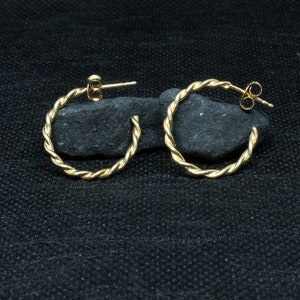Boucles D'oreilles Créoles Torsadées En Argent 925 - 20mm, Finition Brillante